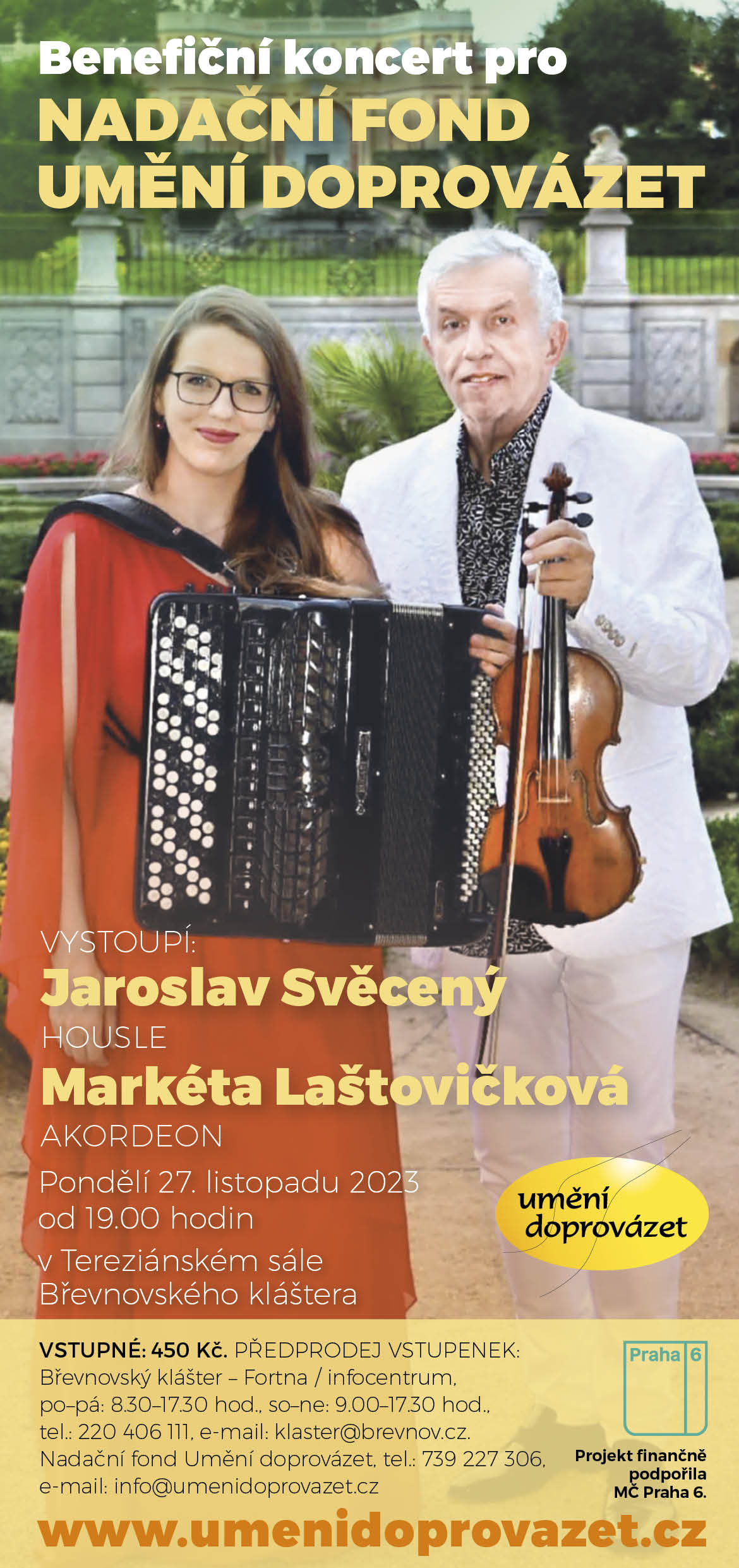 Benefiční koncert Jaroslava Svěceného pro NF Umění doprovázet